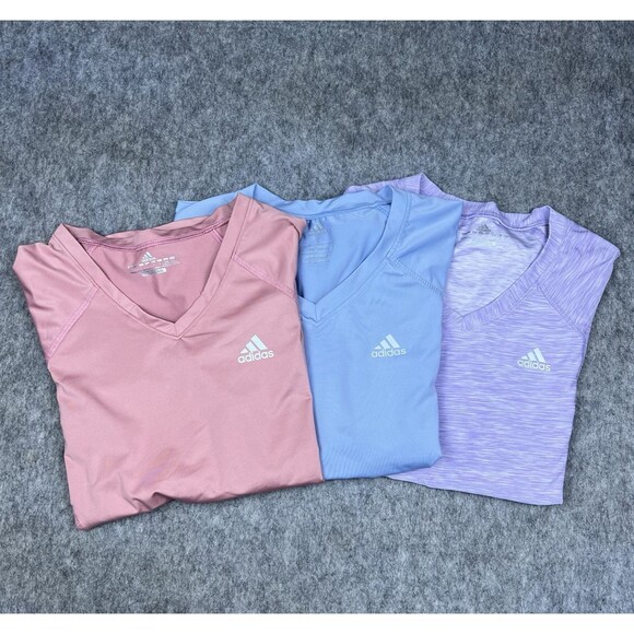 adidas Tops - Lot Of 3 Adidas Women's Performance T-Shirt Climacool Essentials V-Neck Size L